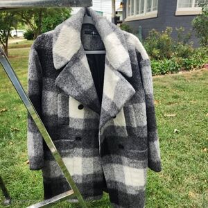 Plain double breastfed coat